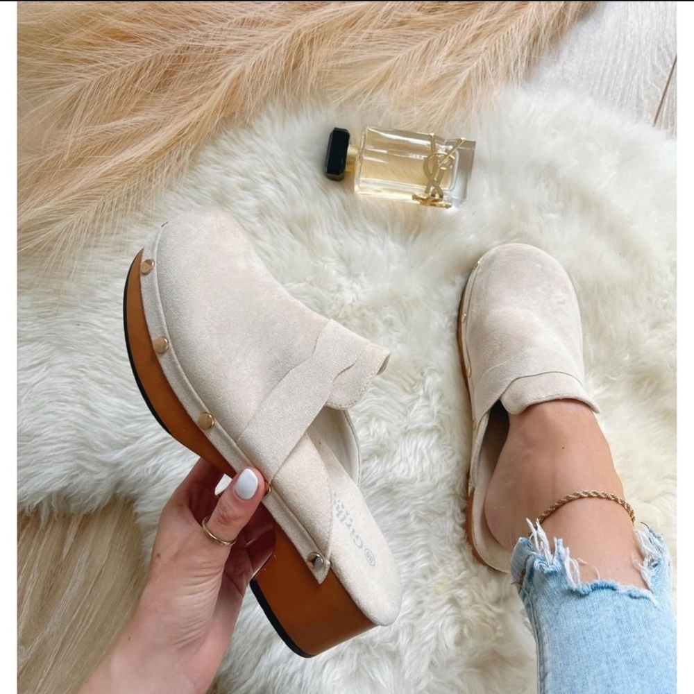 Beige Clogs